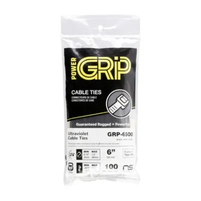 POWER GRIP GRP-6500 - Cable Tie Black 6 50lb 100pk