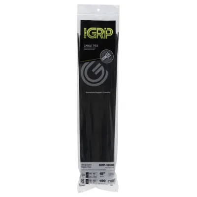 POWER GRIP GRP-18500 - Cable Tie Black 18 50lb 100pk