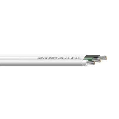 SeaDog 8012300 - Sea-Dog 123 AWG Flat Triplex Wire - WhiteGreenBlack - 25