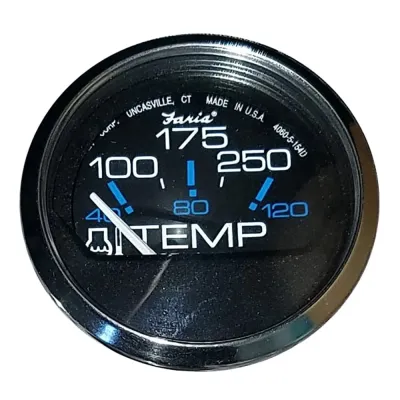 Faria Beede Instruments AVE 75500 - Faria Chesapeake Black 2 Water Temperature Gauge (100-250F)