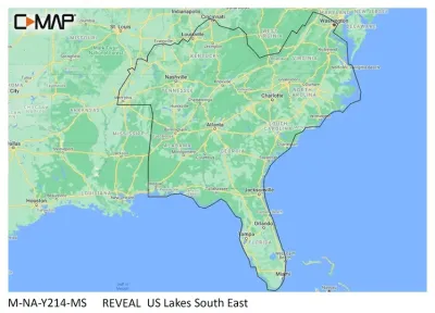 C-MAP M-NA-Y214-MS - C-MAP Reveal Inland US Lakes South East