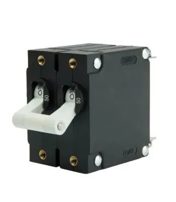 Egis Mobile Electric 3202-50 - EGIS A Series White Toggle Panel Mount Circuit Breaker Dual 