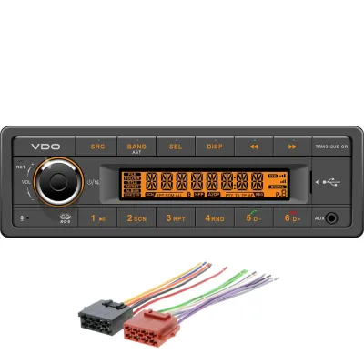 VDO TRW312UB-ORK - VDO 12V Radio wFM RDS Tuner MP3WMAUSBBluetooth - Orange Illu