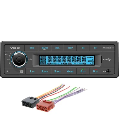VDO TRW312UB-BUK - VDO 12V Radio wFM RDS Tuner MP3WMAUSBBluetooth - Blue Illumi
