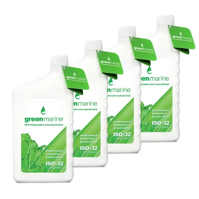 PowerPole GM-ISO32-QT-4PK - Power-Pole 4-Pack of Green Marine ISO-32 Hydraulic Fluid (1 