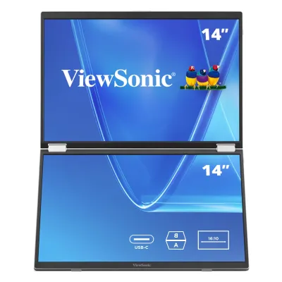 VIEWSONIC VG1457 - 14IN DUAL SCREEN WUXGA PORTABLE MONITOR WITH USB-C AND PROTE