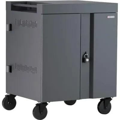 BRETFORD TVCSPD30PS-CK - Bretford Cube Cart 36, AC Charging, Charcoal Paint - 2 Shelf