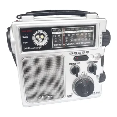 ETON FR300 - AMFM DynaMO FR300 Powered Emergency Silver Radio FR300