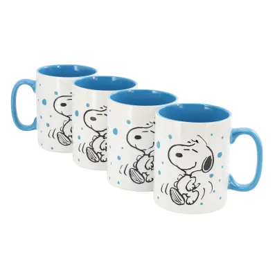 Gibson 142831.01 - Peanuts Freckled Joy Snoopy 17 Ounce Stoneware Mug Set in Bl