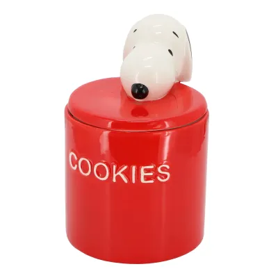 Gibson 148690.01 - Peanuts Hello Cookies 8.2 Inch Ceramic Snoopy Cookie Jar w L