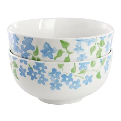 Gibson 148482.02 - Gibson Home Garden Aisle 2 Piece Fine Ceramic Cereal Bowl Se