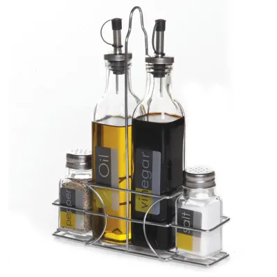 Gibson 91990.09 - General Store 4-Piece Condiment Set with Wire Caddy