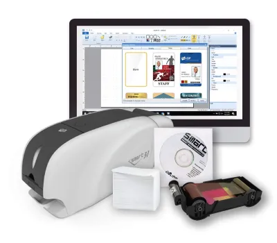 IDP 651528BEZ - IDP SMART-31D Duplex ID Card Printer EZLoad Bundle: Includes