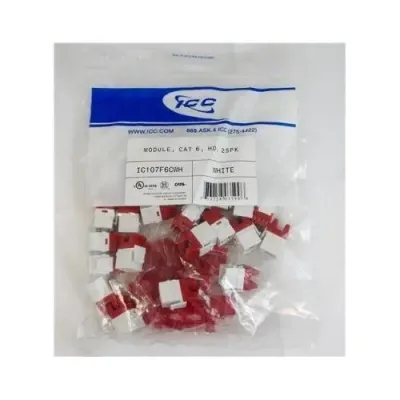 Cablesys ICC-IC107F6CWH - ICC ICC-IC107F6CWH Module, Cat 6, Hd, 25pk, White