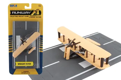 Runway24 RW240 - Wright Flyer Biplane Aircraft Beige with Runway Section Diec