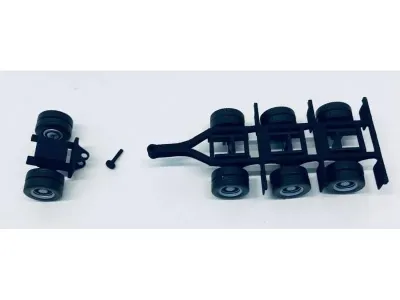 Promotex 005523BK - Lowboy Tri-Axle Booster with Integrated Rear Axle and Fender