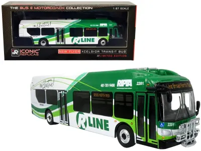 Iconic Replicas 87-0432 - Flyer Xcelsior Charge NG Electric Transit Bus RIPTA (Rhode I