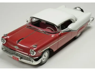 Goldvarg Collection GC-092B - 1957 Oldsmobile Starfire Royal Glow Red and Alcan White Limi