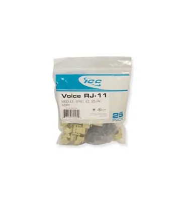 Cablesys ICC-IC1076VCIV - MODULE, VOICE, RJ-11, EZ, 25 PK, IVORY