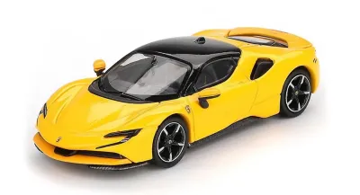 BBR BBRFER64031 - Ferrari SF90 Giallo Modena Yellow with Black Top 164 Diecast