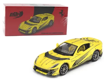 BBR BBRFER64032 - Ferrari 812 Competizione Matt Yellow with Graphics and Yello