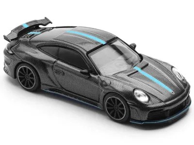 Pop Race PR640254 - 992 Stinger GTR Carbon Edition with Blue Stripe 164 Diecast 