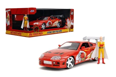 Jada Toys 35347 - 1995 Toyota Supra Red with Graphics and Saitama Diecast Figu