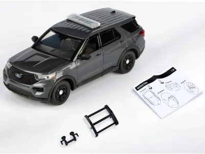 Motormax 79541-BB-DGRY - 2022 Ford Police Interceptor Utility Dark Gray Metallic Buil