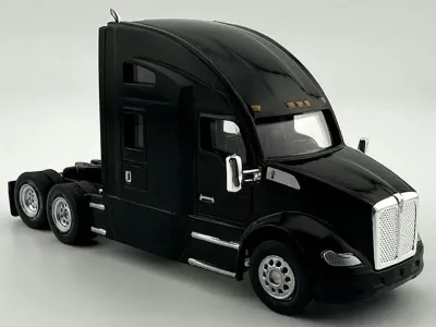 HO Logistics Replicas HL-68009 - Kenworth T680 Sleeper Cab Black 187 (HO) Plastic Model Car b