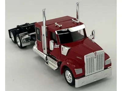 HO Logistics Replicas HL-990083 - Kenworth W990 with Flat Top Sleeper Cab Red 187 (HO) Plastic