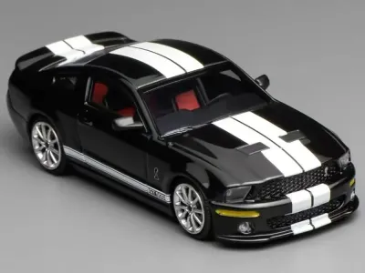 Motorhelix GL-1251005B - 2007 Ford Mustang Shelby GT500 Ebony Black with White Stripe