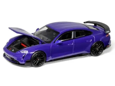 Trends Hobby 241087A - Porsche Taycan Turbo GT Purple 164 Diecast Model Car by Tren
