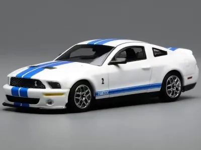 Motorhelix GL-1251005C - 2007 Ford Mustang Shelby GT500 Performance White with Blue S