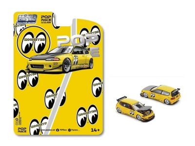 Pop Race PR64-PRE010 - Pandem Civic EG6 RHD (Right Hand Drive) Mooneyes Yellow with