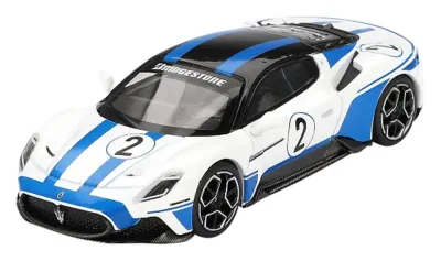 BBR BBRDIE6407 - Maserati MC20 2 White with Blue Stripes and Black Top Masera