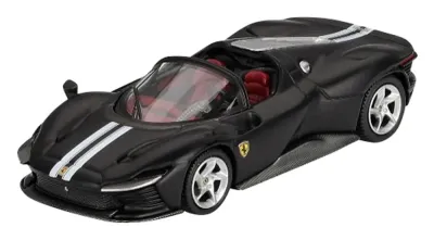 BBR BBRFER64021 - Ferrari Daytona SP3 Matt Black with White Stripes and Red In