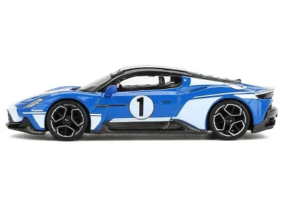 BBR BBRDIE6408 - Maserati MC20 1 Blue with White Stripes and Black Top Masera