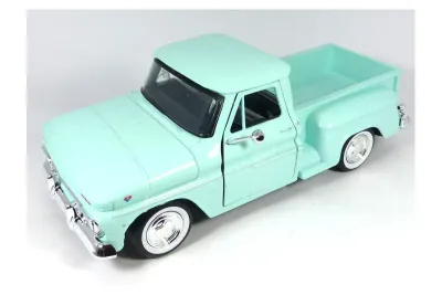 Motormax 79379lgr - 1966 GMC C1000 Fenderside Pickup Truck Light Green Timeless 