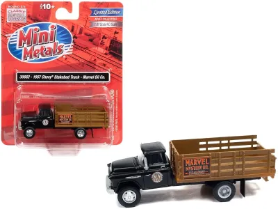 Classic Metal Works 30662 - 1957 Chevrolet Stakebed Truck Matt Black Marvel Mystery Oil 