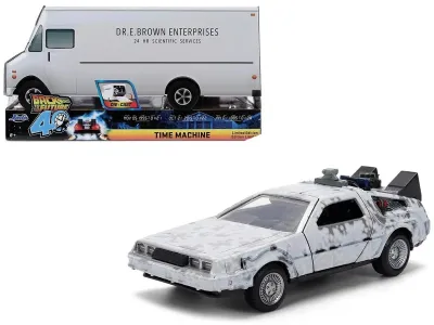 Jada Toys 36848 - DMC DeLorean Time Machine Brushed Metal (Frost Version) Back