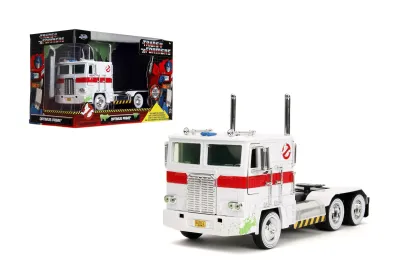 Jada Toys 35572 - G1 Autobot Optimus Prime Truck White with Robot on Chassis f
