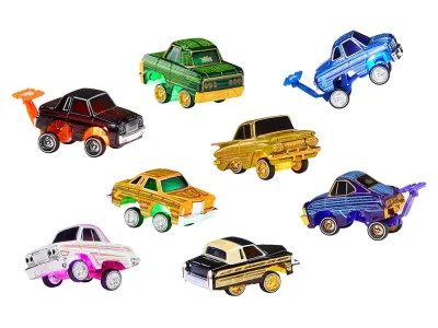 Car Tuned 597346-XX2 - Lowriders Show Glow Series 3 Set of 8 Pieces Diecast Model C