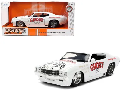 Jada Toys 36636 - 1971 Chevrolet Chevelle SS Ghost SS White with Graphics Bigt