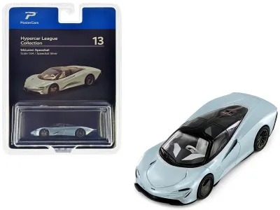 PosterCars H13B - McLaren Speedtail Silver Metallic with Black Top Hypercar Le