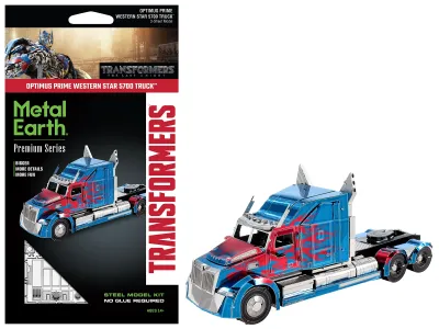 Metal Earth 1-ICX203 - Model Kit Western Star 5700 Truck Optimus Prime Blue with Re