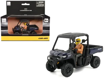 BRP Models 60032 - Can-Am Defender XT HD9 Navy Blue and Black with Driver Figur