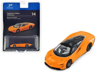PosterCars H14B - McLaren Speedtail McLaren Orange with Black Top Hypercar Lea