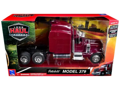 New Ray 52803A - Peterbilt 379 Truck Tractor Burgundy Metallic Long Haul Truc