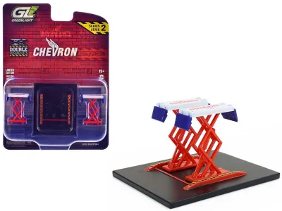 Greenlight 16220C - Automotive Double Scissor Lift Chevron White and Red Double 