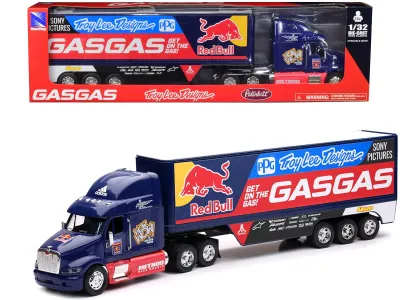 New Ray 11053 - Peterbilt 387 Truck Dark Blue Red Bull - Troy Lee Designs - 